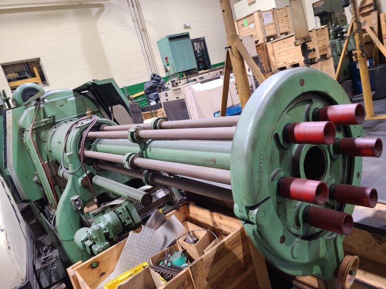 Used Acme Gridley 6 spindle 1-5/8 inch lathe with bar feeder