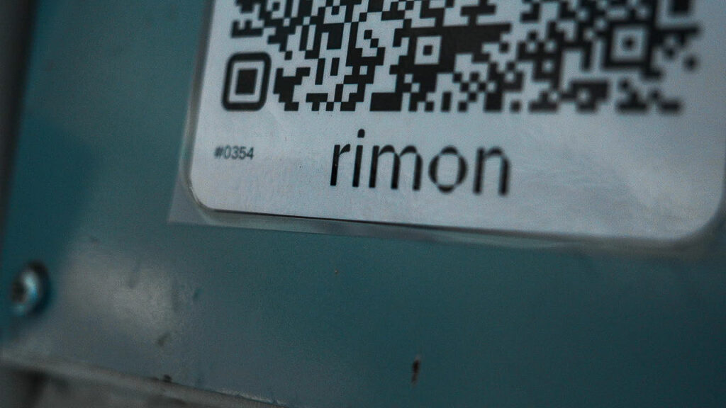 QR code on machine
